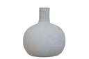 Paper Mache Gourd Vase Natural White - H: 10" x D: 9"
