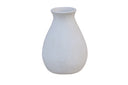 Paper Mache Vase Natural White Dia 9.06”