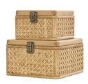 Handmade Woven Rattan Decorative Box, Set of 2