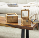 Handmade Woven Rattan Decorative Box, Set of 2
