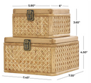 Handmade Woven Rattan Decorative Box, Set of 2